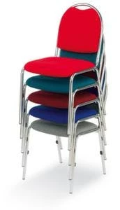 Besucherstuhl, 4-Fuß Verchromt, Sitz Rot, Rücken Rot 4 Besucherstuhl, 4-Fuß Verchromt, Sitz Rot, Rücken Rot – Bild 3