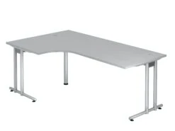 Freiformtisch New York - 720 X 2000 X 1200/800 Mm - C-Fuß Design - Weißaluminium/weiß 110561 -vidaXL Geschäft 234485eb 9293 49af 9c19 652b80fb6d58