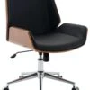 Bürostuhl Zwolle Kunstleder Walnuss/schwarz