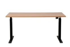 PROREGAL Elektrisch Höhenverstellbarer Schreibtisch Zebra | HxBxT 70-116x140x80 Cm | Schwarz-Buche