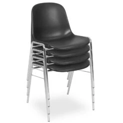 4 Kunststoffschalenstühle, Schwarz,verchromtes Untergestell,BxTxH 495x520x770 Mm -vidaXL Geschäft 4596ed37 1653 42f1 b132 f93fb85a41d8