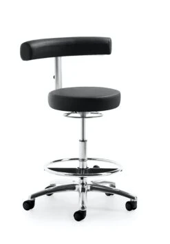 Mayer Sitzmöbel, Funktionsdrehstuhl Mit Extra Hohem Lift 1281, Brillantschwarz, 1281_POL_30572