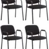 4er Set Besucherstühle Ken PRO Stoff Schwarz -vidaXL Geschäft 480b89cd 1b9b 4328 be37 5dddf4789c94