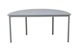 PROREGAL Bürotisch Wolf | Halbkreis | HxBxT 75x120x60 Cm | Grau