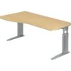 Freiformtisch Canberra - 650-850 X 1800 X 1000/800 Mm - C-Fuß Design - Weißaluminium/ahorn -vidaXL Geschäft 66af5b2e d4db 4332 9755 f8a3af605853