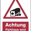 Hinweisschild, Achtung Parkhaus Wird Videoüberwacht, Aluminium, 300 X 200 Mm - 200x300x0.45 Mm Aluminium Geprägt -vidaXL Geschäft 6ba996a6 bb0a 454f a445 826825e0d59a 2