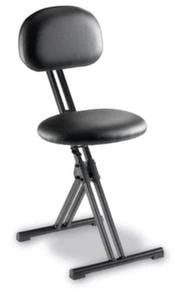 Klappbare XXL-Stehhilfe, Sitz Kunstleder Schwarz, Sitz H 550-770mm, Rücken Kunstleder Schwarz, Gestell RAL9005