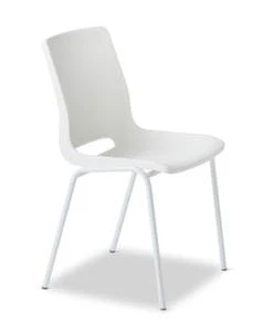 Kunststoffschalenstuhl, 4-Fuß Snow, Sitz PP Vanilla