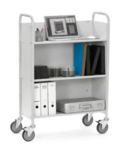 Ordnerwagen, Tragl. 150kg, 4 Etage(n), Ladefl. LxB 728x315mm, Mit Abrollrand, RAL7001 -vidaXL Geschäft 9be10067 4c1d 4d15 9d88 53d02255b79a