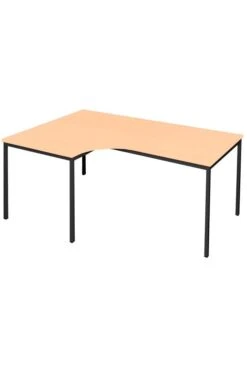 Freiformtisch - 750 X 2000 X 800/1200 X 800 Mm - Tiefschwarz/buche - Winkel Links 332101