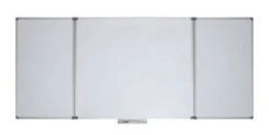 Maul Whiteboard, HxB 1000x1500mm, Magnethaftend, Tafel Weiß, 2 Flügel/5 Flächen, Rahmen Alu, Silber