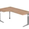 Freiformtisch Canberra - 650-850 X 2000 X 1200/800 Mm - C-Fuß Design - Weißaluminium/nussbaum -vidaXL Geschäft a3726c3f f13a 4632 8426 6fd6db629430 1