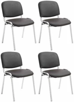 4er Set Stühle Ken C Kunstleder Braun