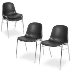 4 Kunststoffschalenstühle, Schwarz,verchromtes Untergestell,BxTxH 495x520x770 Mm -vidaXL Geschäft bd4803f2 5867 45d7 96ae 9777f015720a