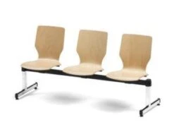 Traversenbank, Sitz-Tisch-Sitz-Sitz, BxT 2350x600mm, Sitzschale Kunststoff Lichtgrau, T-Fuß Verchromt -vidaXL Geschäft c12b01f3 45d6 4847 940d e5e980be1317