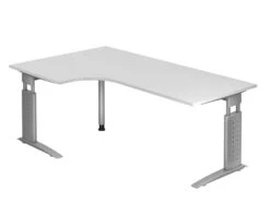 Freiformtisch Canberra - 650-850 X 2000 X 1200/800 Mm - C-Fuß Design - Weißaluminium/ahorn -vidaXL Geschäft c4566bac cf59 4c58 9a37 c15aba066356 3