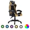 VidaXL Gaming-Stuhl Mit RGB LED-Leuchten Gold Und Schwarz Kunstleder -vidaXL Geschäft cc35ec8e caf9 4d55 a92e 97ce03ec91b1
