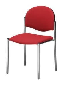 Besucherstuhl, 4-Fuß Verchromt, Sitz Rot, Rücken Rot 2 Besucherstuhl, 4-Fuß Verchromt, Sitz Rot, Rücken Rot
