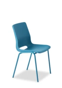 Kunststoffschalenstuhl, 4-Fuß Teal Blue, Sitz PP Teal Blue