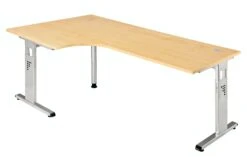 Freiformtisch New York - 720 X 2000 X 1200/800 Mm - C-Fuß Design - Weißaluminium/weiß 110561 -vidaXL Geschäft fdbc694c 3969 4054 8336 5c1d39031b31 1