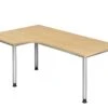 Freiformtisch Helsinki - 680-760 X 2000 X 1200/800 Mm - 4-Fuß-Gestell - Weißaluminium/ahorn -vidaXL Geschäft fe6e5911 7a57 4174 8b72 cbc8c567ec99 1